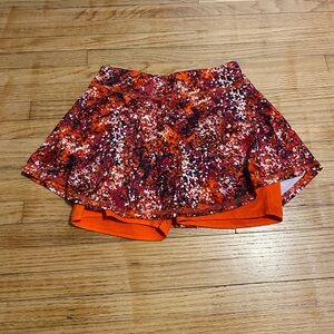 Mambo Australia Girl 10/12 M Medium Vibrant Orange and Red Athletic Skort Skirt